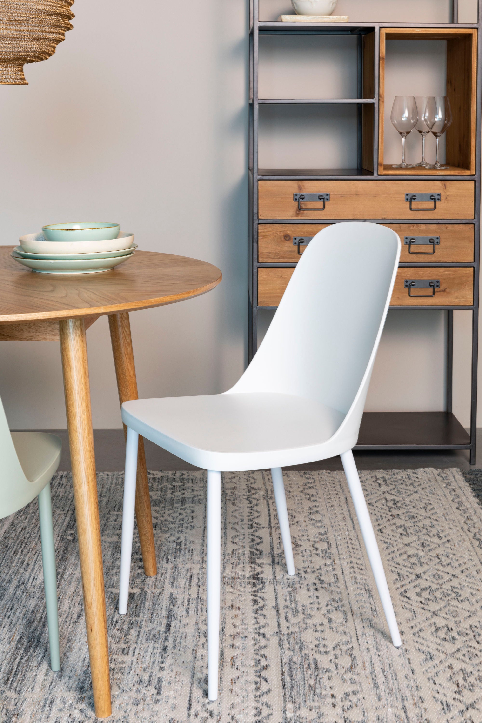 Set of 2 Pip All White Dining Chairs